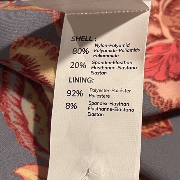 Cupshe Women 1Piece Swimsuit Large Gray Retro Floral Tummy V-Neck Tummy Control - Picture 6 of 7